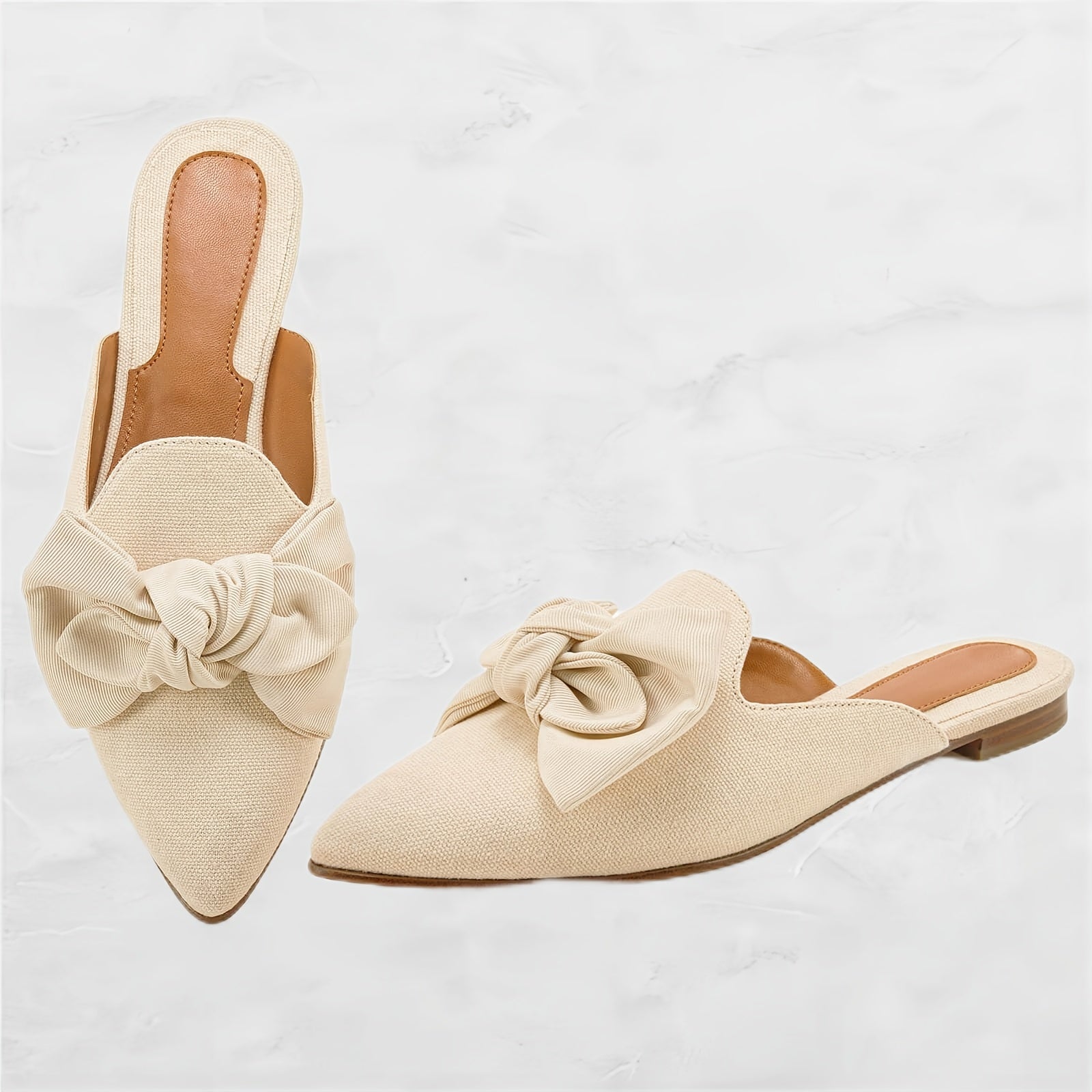 Women'S Pointed Toe Mules, Slip-On Comfortable Loafers & Flats, Casual Clogs For Office & Travel