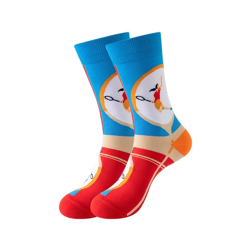 48 Pairs Of Soft And Comfortable Colored Mid Tube Socks With Novel Patterns, Random Colors, Fashionable And Versatile Trends