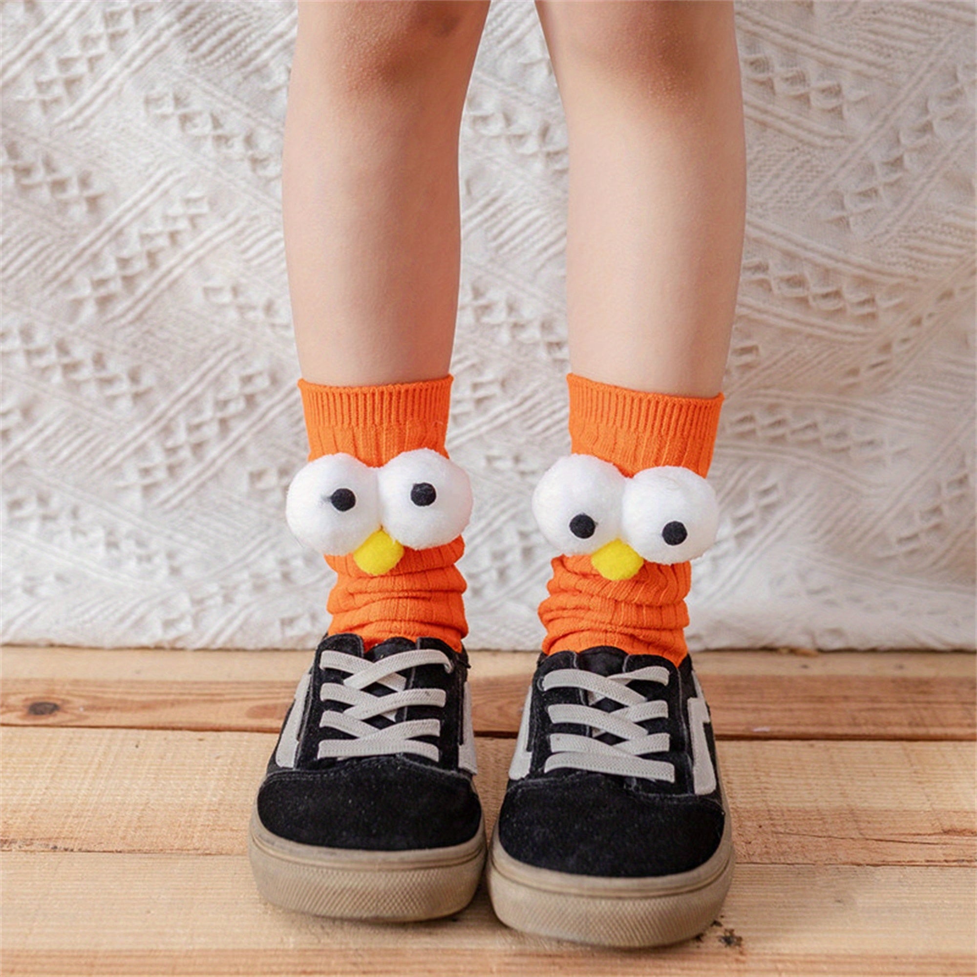Adorable Big Eye Knee High Socks for Youngsters & Youngsters – Soft, Fun Cartoon Design with Green Charm, Perfect Christmas Gift for Youngsters & Youngsters, Youngsters Socks
