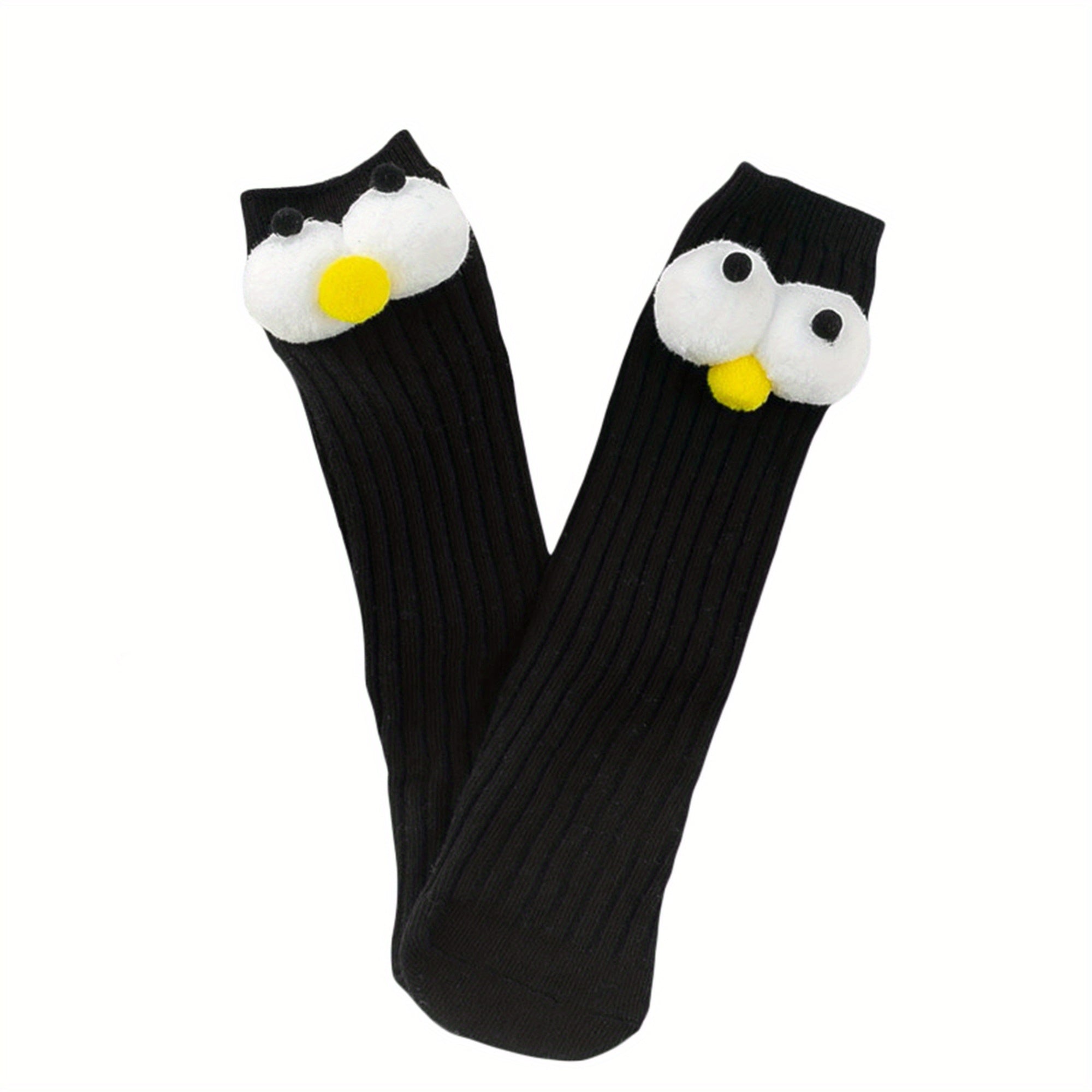 Adorable Big Eye Knee High Socks for Youngsters & Youngsters – Soft, Fun Cartoon Design with Green Charm, Perfect Christmas Gift for Youngsters & Youngsters, Youngsters Socks
