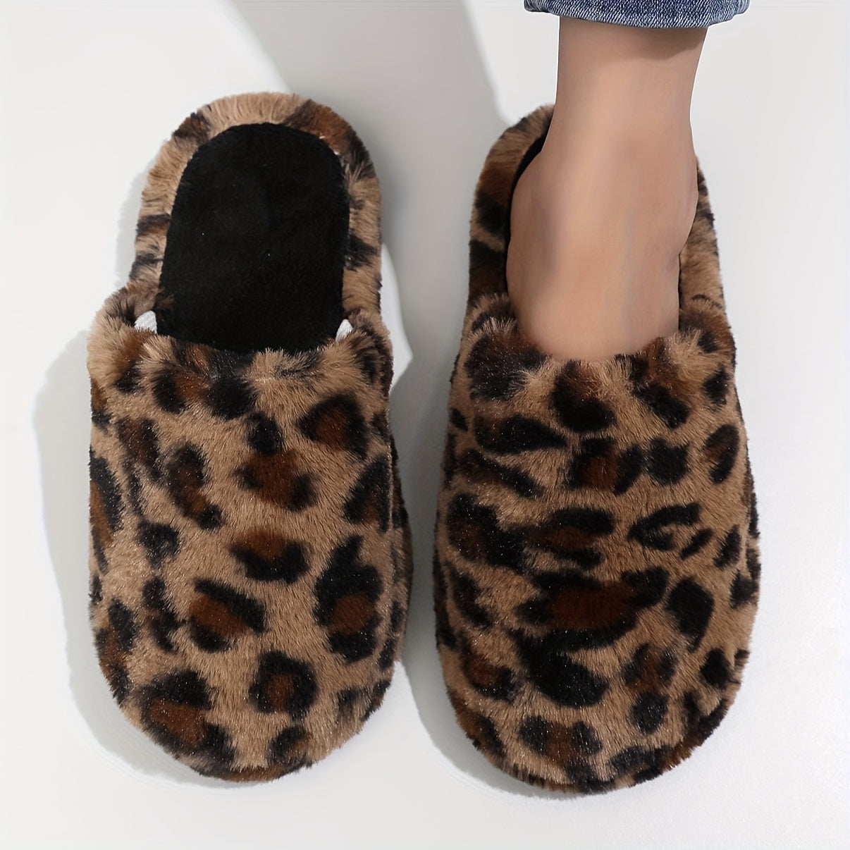 Women'S Leopard Print EVA Slippers - Soft, Non-Slip, Closed-Toe Indoor Shoes with Rubber Sole, Machine Washable, All-Season Comfort, Fashionable Home Footwear, Indoor Slippers | Fashionable Footwear | EVA Material, Cute Slippers