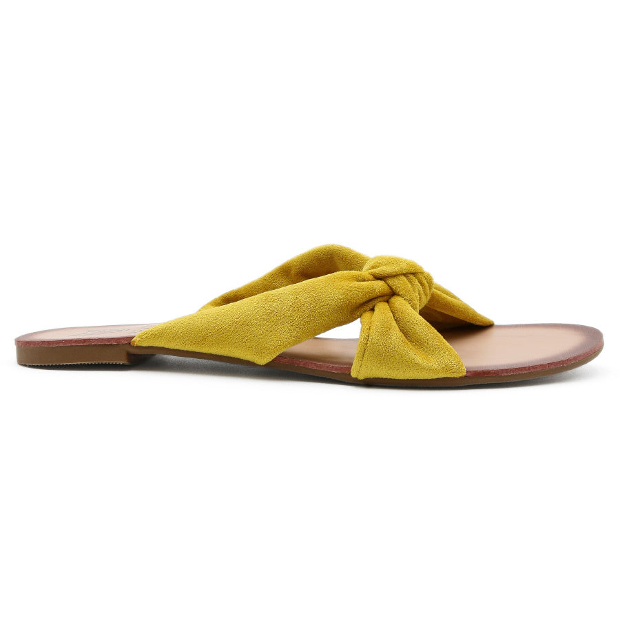 CORA-01 Women's Knot Strap Slide Fashionable Designed Open Toe Flat Sandals