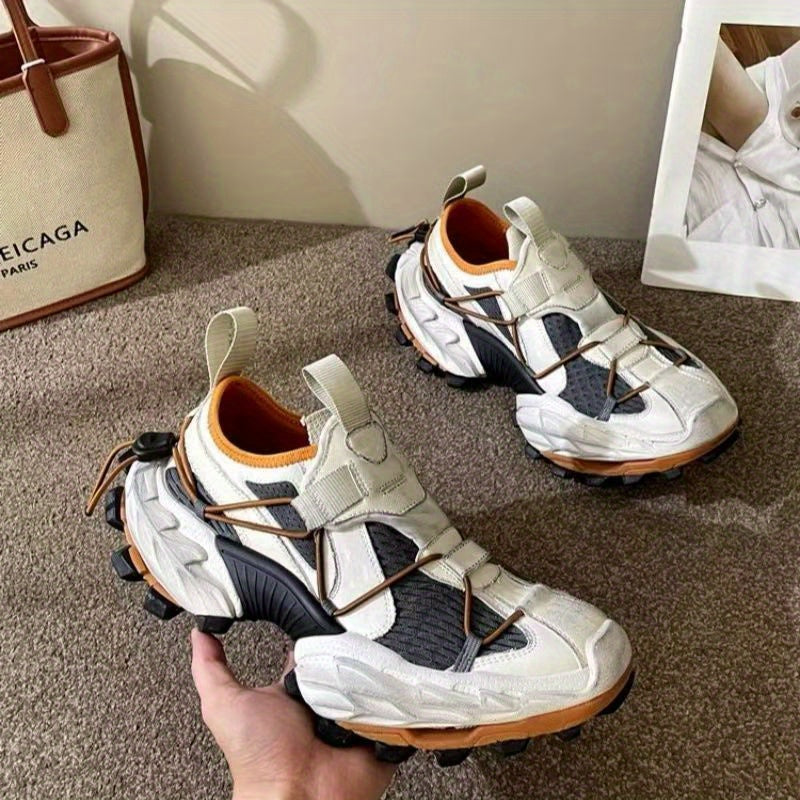 Design Sense New Trend Men'S Shoes Fashion Casual Everything Super Soft Thick Sole Paris Breathable Daddy Sneakers