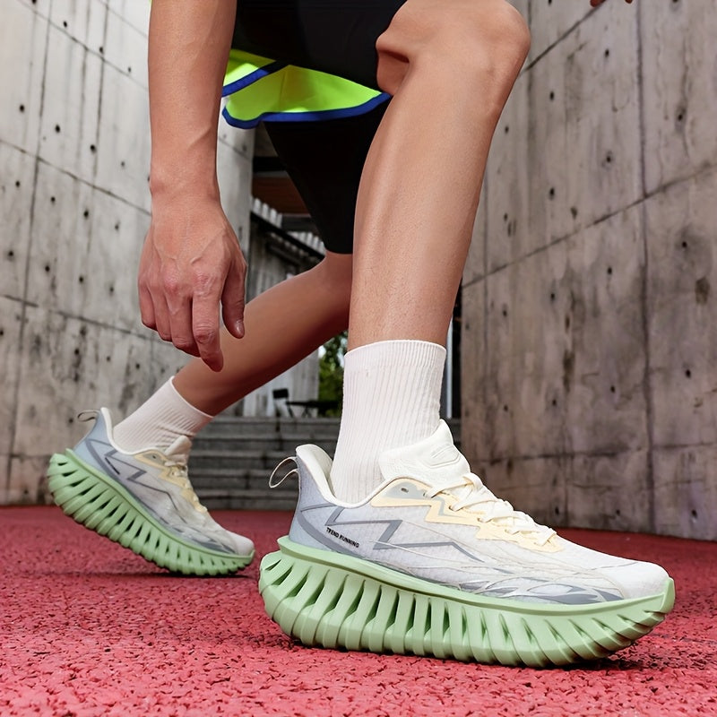 Lightweight And Breathable Men'S Racing Shoes For Road Running; Outdoor Marathon Training Shoes With Laces For Adults; Low-top Sports Shoes For Fitness And Exercise Anti-slip And Wear-resistant Shoes For Hiking