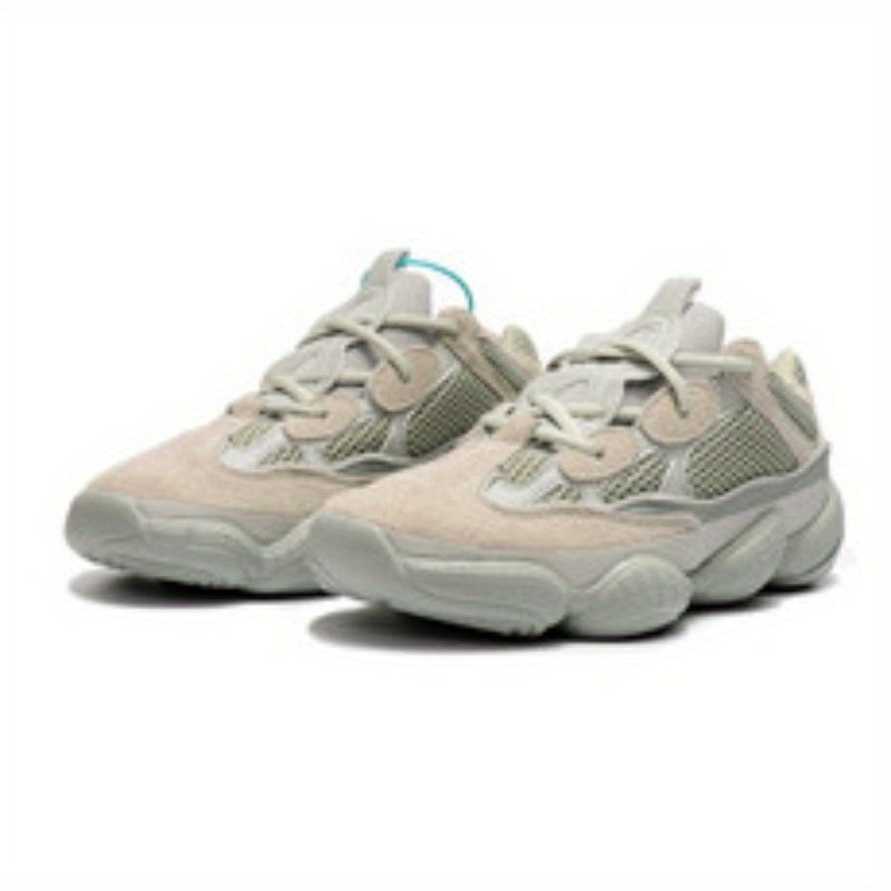 Unisex Stability Sneakers - Beige\u002FGray\u002FTeal Accent Sneakers, Non-Slip Cushioned Sole, Breathable Fabric\u002FNets Upper for Running, Gym, Tennis, Everyday - Men & Women's Training Shoes, Gym Footwear, Sleek Shoe Design, Flexible Rubber Sole