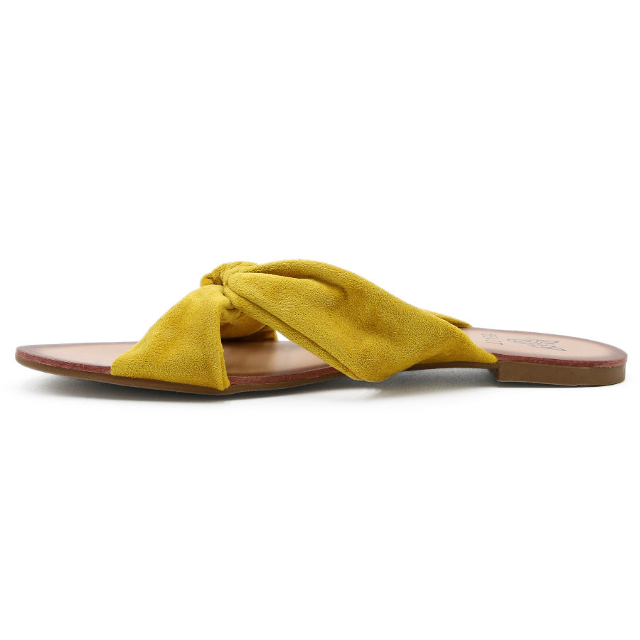 CORA-01 Women's Knot Strap Slide Fashionable Designed Open Toe Flat Sandals