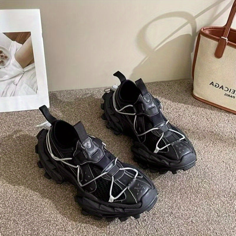 Design Sense New Trend Men'S Shoes Fashion Casual Everything Super Soft Thick Sole Paris Breathable Daddy Sneakers