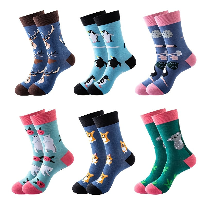 48 Pairs Of Soft And Comfortable Colored Mid Tube Socks With Novel Patterns, Random Colors, Fashionable And Versatile Trends