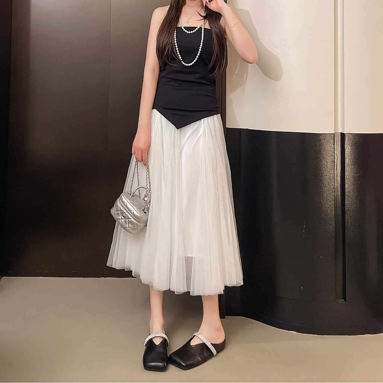 Women's Elegant Slip-On Slippers with Shiny Decoration- Soft Synthetic Fiber Outer Layer, Cushioned Inner Pad and Non-Slip PU Sole- Comfortable for Summer Indoor\u002FOutdoor Home, Office, Hotel Use, Cute Closed-Toe Slippers with Decorative Design and S