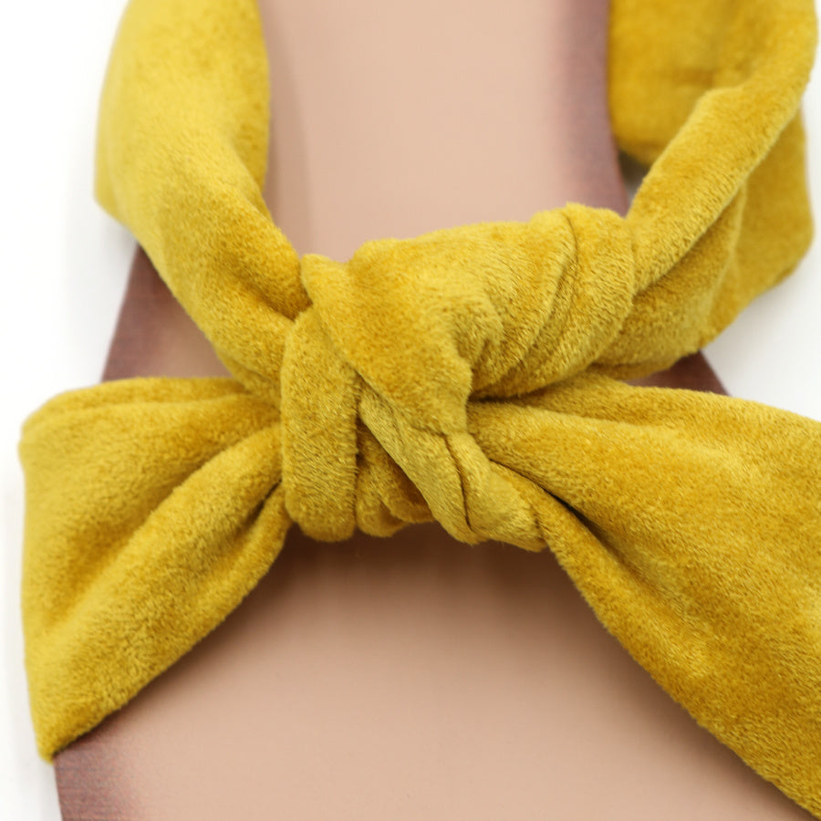 CORA-01 Women's Knot Strap Slide Fashionable Designed Open Toe Flat Sandals