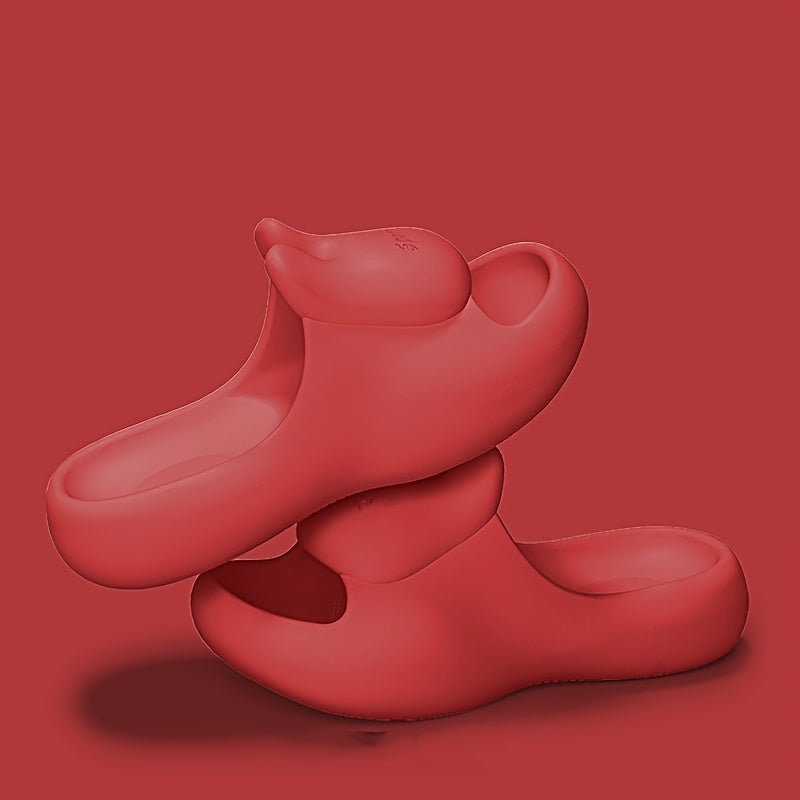 Chic Women's Bunny Slides - Comfy EVA Open-Toe Home Shoes, Solid Color, All-Season