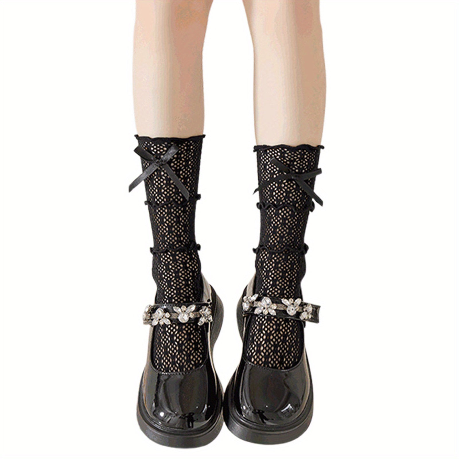 Kids Socks for Girls Cute Lace Bowknot Anti-Skid Socks Mid-Calf Socks Spring Summer Stockings