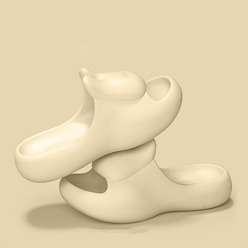 Chic Women's Bunny Slides - Comfy EVA Open-Toe Home Shoes, Solid Color, All-Season