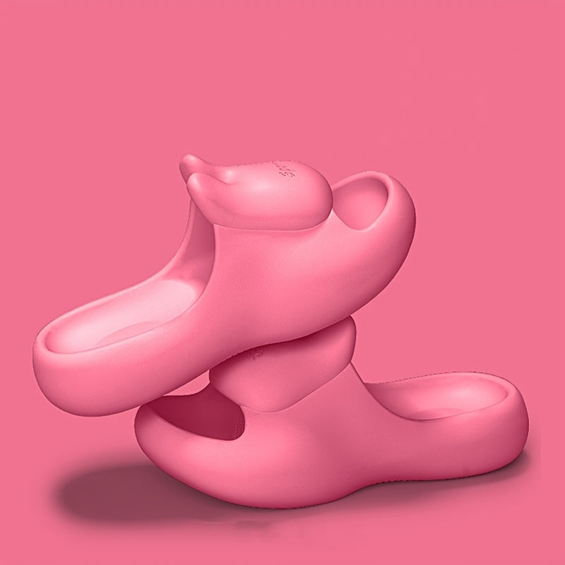 Chic Women's Bunny Slides - Comfy EVA Open-Toe Home Shoes, Solid Color, All-Season